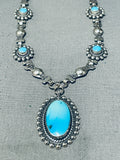 Jan Popovich Vintage Native American Navajo Turquoise Sterling Silver Necklace-Nativo Arts