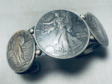 Native American Very Old Coinv Vintage Buffalo Sterling Silver Bracelet-Nativo Arts
