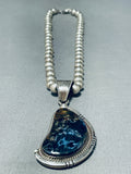 Moonlight Reflection Agate!! Vintage Native American Navajo Sterling Silver Necklace-Nativo Arts