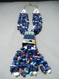 Native American One Of The Best Santo Domingo Lapis Turquoise Necklace-Nativo Arts