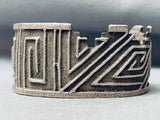 Native American Heavy Geomtric Vintage Santo Domingo Sterling Silver Bracelet-Nativo Arts