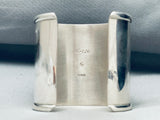 Rare Laguna/ Native American Zuni Vintage Sterling Silver Bracelet Cuff 89 Grams-Nativo Arts