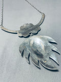 One Of The Biggest Most Crazy Vintage Navajo Turquoise Sterling Silver Necklace-Nativo Arts