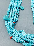 Jaw Dropping Sky Blue Turquoise Vintage Native American Navajo Heishi Necklace Old-Nativo Arts