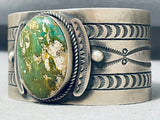 Important Damale Turquoise Native American Navajo Sterling Silver Chee Bracelet-Nativo Arts