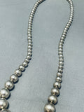 Important Balls Of Beads Vintage Native American Navajo Sterling Silver Necklace-Nativo Arts