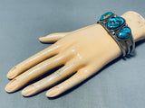 Incomparable Vintage Native American Navajo Smoky Bisbee Turquoise Sterling Silver Bracelet-Nativo Arts