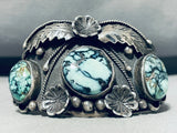 White Stallion Mine! Very Rare Vintage Native American Navajo Turquoise Sterling Silver Bracelet-Nativo Arts