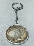 Fabulous Native American Navajo Sterling Silver 1924 Silver Dollar Keychain-Nativo Arts