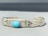 Impressive Vintage Native American Navajo Blue Gem Turquoise Sterling Silver Bracelet-Nativo Arts