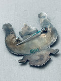 One Of The Highest Quality Vintage Native American Zuni Inlay Sterling Silver Pin Turquoise-Nativo Arts