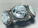 Whitewater Turquoise!! Vintage Native American Navajo Sterling Silver Bracelet Cuff-Nativo Arts