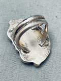 Incredible Vintage Native American Navajo Spiderweb #8 Turquoise Sterling Silver Ring-Nativo Arts