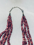 Native American Best Vintage Santo Domingo Purple Spiny Oyster Sterling Silver Necklace-Nativo Arts