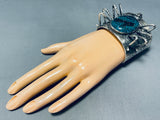 200 Gram Spider Native American Navajo Turquoise Sterling Silver Bracelet-Nativo Arts