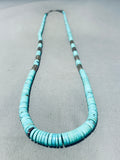 Native American Stunning Vintage Santo Domingo Turquoise Sterling Silver Necklace-Nativo Arts