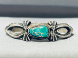 Stunning Vintage Native American Navajo Carico Lake Turquoise Sterling Silver Bracelet-Nativo Arts