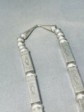 One Of Best Tubules Ever!! Vintage Native American Navajo Sterling Silver Necklace-Nativo Arts