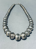 One Of The Most Unique Vintage Native American Navajo Sterling Silver Ball Necklace-Nativo Arts