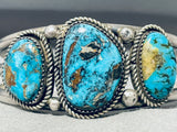 Incomparable Vintage Native American Navajo Smoky Bisbee Turquoise Sterling Silver Bracelet-Nativo Arts