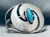 Huge Swirls Vintage Navajo Domed Turquoise Sterling Silver Bracelet Cuff-Nativo Arts