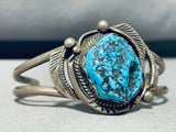 Amazing Vintage Native American Navajo Sleeping Beauty Turquoise Sterling Silver Bracelet-Nativo Arts