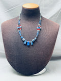 Gorgeous Vintage Southwest Midnight Lapis Turquoise Sterling Silver Necklace-Nativo Arts