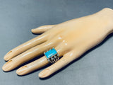 High Quality Vintage Native American Navajo Turquoise Sterling Silver Ring Old-Nativo Arts