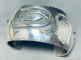 Geomtric Bird!! Monroe Ashley Vintage Native American Navajo Sterling Silver Bracelet-Nativo Arts