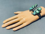 Tears Of Joy Turquoise Vintage Native American Navajo Butterfly Sterling Silver Bracelet-Nativo Arts