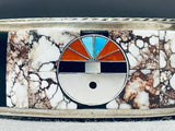 One Of The Most Intricate Native American Zuni Turquoise Sterling Silver Agate Bracelet-Nativo Arts