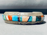 6.5 Inch Wrist Edward Becenti Vintage Native American Navajo Turquoise Sterling Silver Bracelet-Nativo Arts