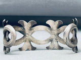 One Of The Most Detailed Vintage Native American Navajo Sterling Silver Bracelet-Nativo Arts