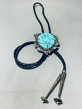 Spiderweb Turquoise!! Vintage Native American Navajo Sterling Silver Bolo Tie Old-Nativo Arts