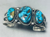 Incomparable Vintage Native American Navajo Smoky Bisbee Turquoise Sterling Silver Bracelet-Nativo Arts