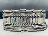 Traditional Heavy 53 Gram Vintage Native American Navajo Sterling Silver Bracelet-Nativo Arts