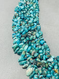 Gorgy!! Vintage Native American Navajo Turquoise Nugget Chunks Sterling Silver Necklace-Nativo Arts