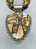 The Best Vintage Native American Navajo Tiger's Eye Sterling Silver Inlay Necklace-Nativo Arts