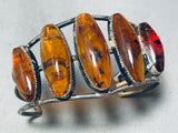 One Of The Best Vintage Native American Navajo Ancient Tree Sap Sterling Silver Bracelet-Nativo Arts