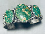 Important Vintage Native American Navajo Leadville Turquoise Sterling Silver Bracelet-Nativo Arts