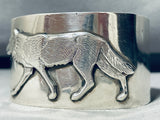 The Most Unique Vintage Native American Navajo Wolf Diem Johnson Sterling Silver Bracelet-Nativo Arts