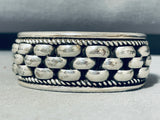 Spectacular Signed Native American Navajo Sterling Silver Solid L A Willie Bracelet-Nativo Arts