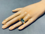 14k Gold Vintage Native American Navajo Size 7 Inlay Ring-Nativo Arts