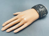 Sacred Heart Vintage Native American Navajo Sterling Silver Bracelet Cuff-Nativo Arts