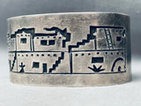 Detailed Vintage Navajo Pueblo Sterling Silver Bracelet Cuff-Nativo Arts