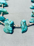 Marvelous Vintage Native American Navajo Pilot Mountain Turquoise Necklace-Nativo Arts