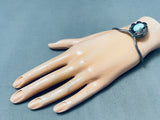 Amazing Vintage Native American Navajo Leaf Sterling Silver Bracelet