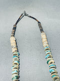 Native American Amazing Vintage Santo Domingo Kingman Turquoise, Shell Sterling Silver Necklace-Nativo Arts