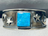 The Best Vintage Native American Navajo Stars & Moon Turquoise Sterling Silver Bracelet-Nativo Arts