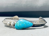 Important Albert Lee Vintage Native American Navajo Turquoise Sterling Silver Bracelet-Nativo Arts